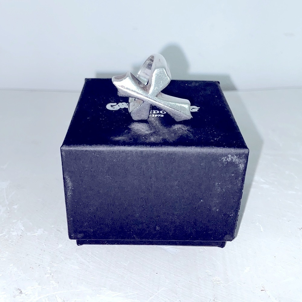 The Great Frog 🐸 London 🇬🇧 sterling silver cross ring 💍 size 11​​​​​